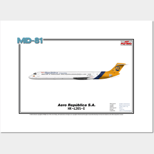 McDonnell Douglas MD-81 - Aero República S.A. (Art Print) Posters and Art